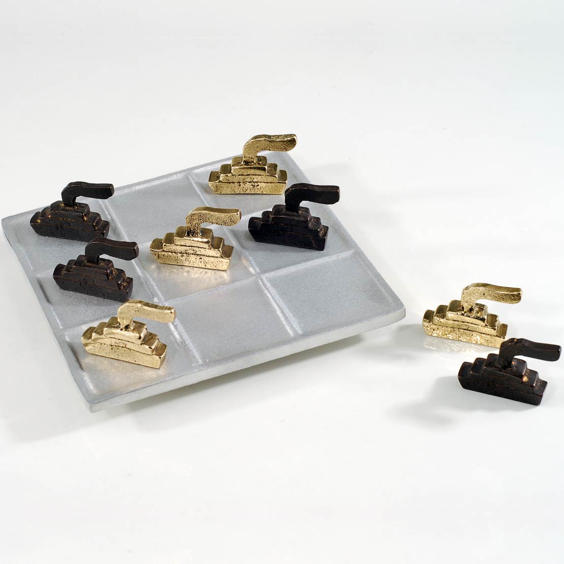 Handmade metal Tic Tac Toe / Boats