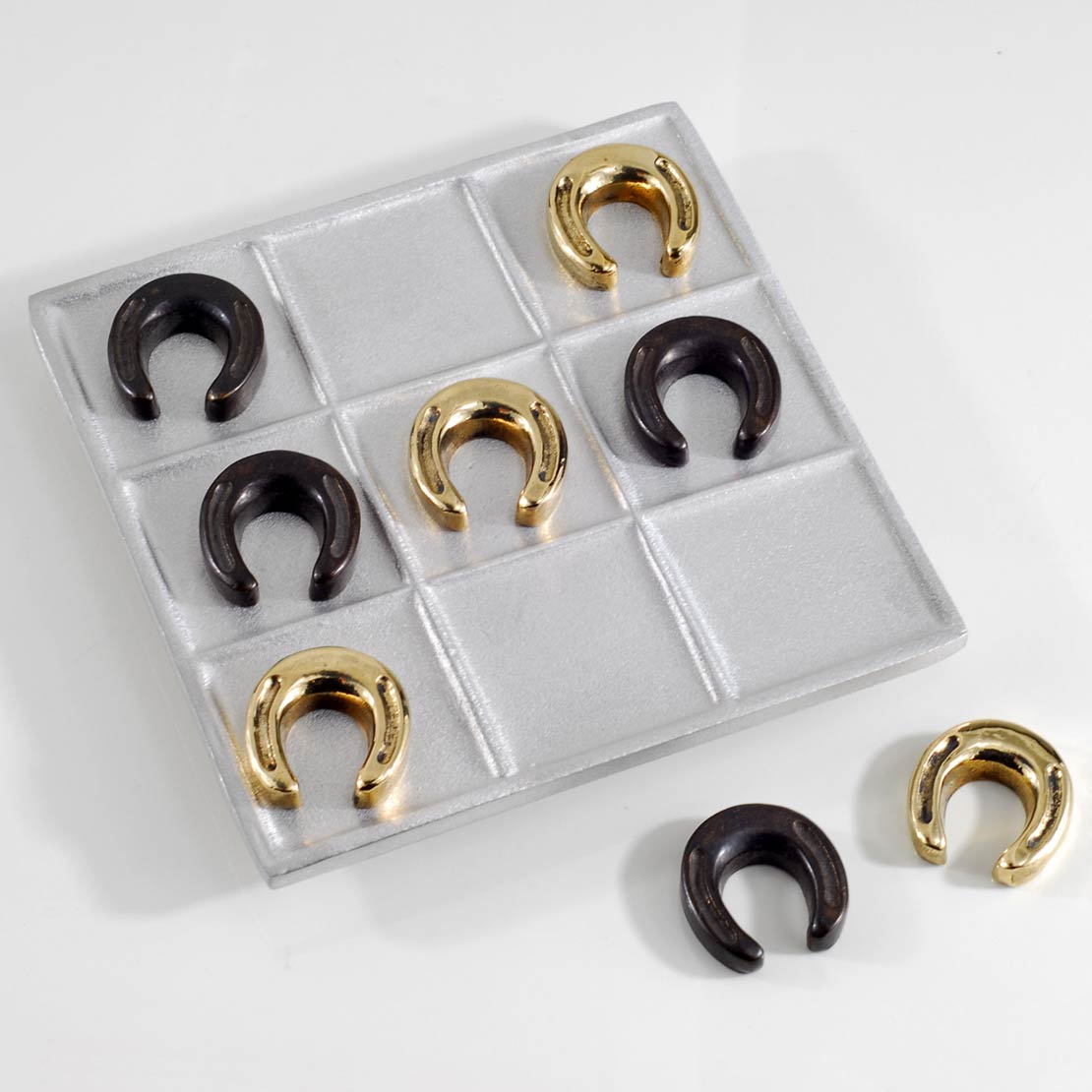 Handmade metal Tic Tac Toe / Horseshoes