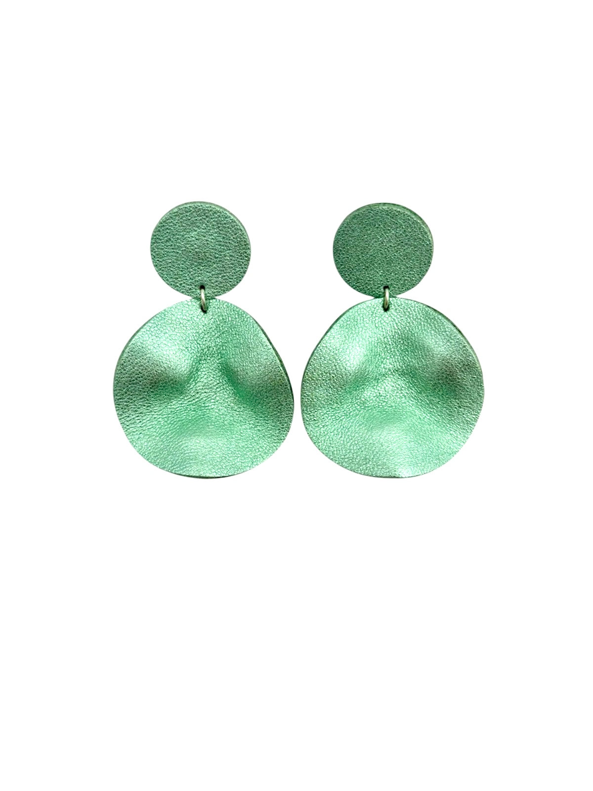 Handmade leather Earrings with silver hooks