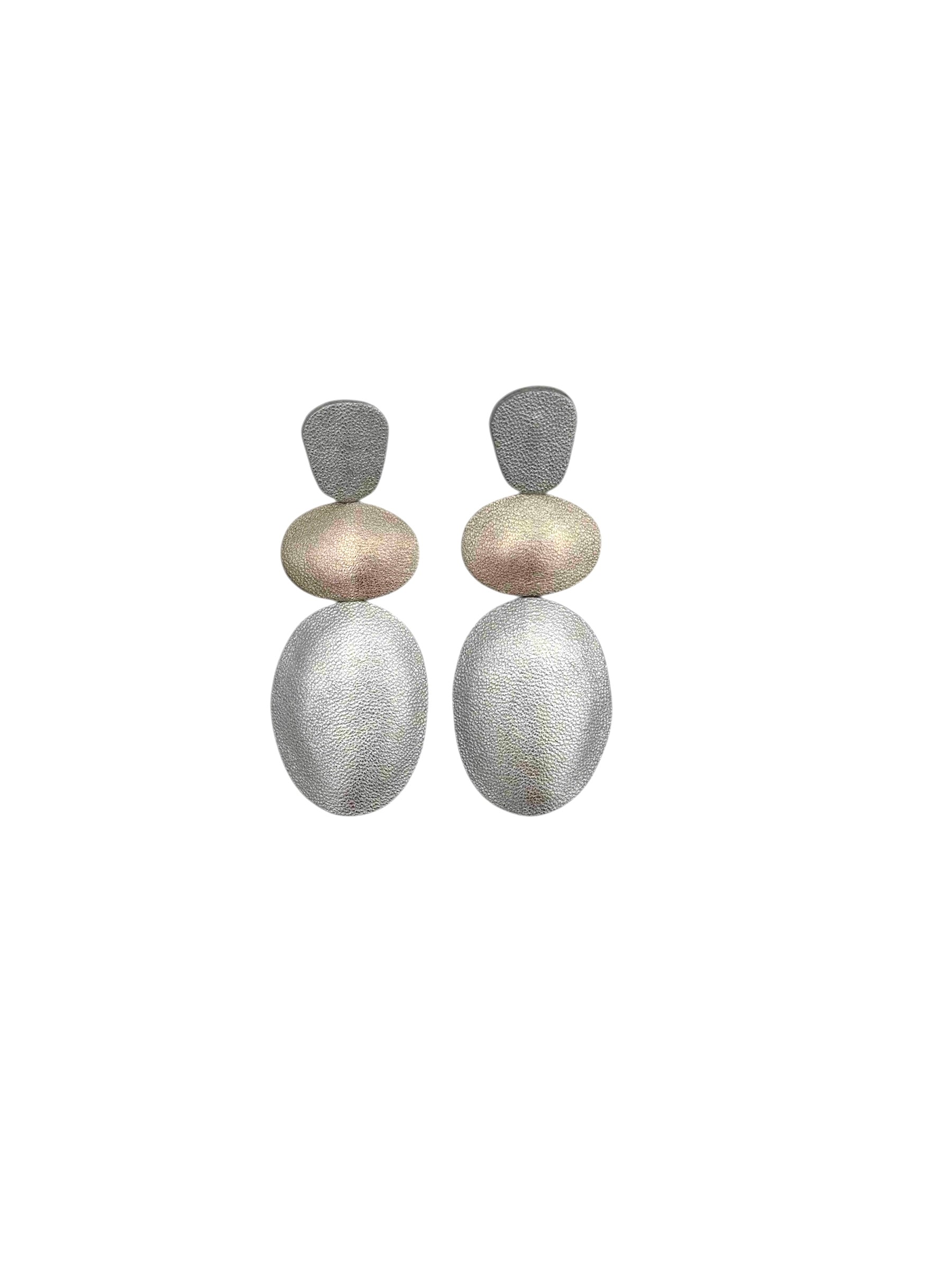 Handmade leather Earrings with silver hooks