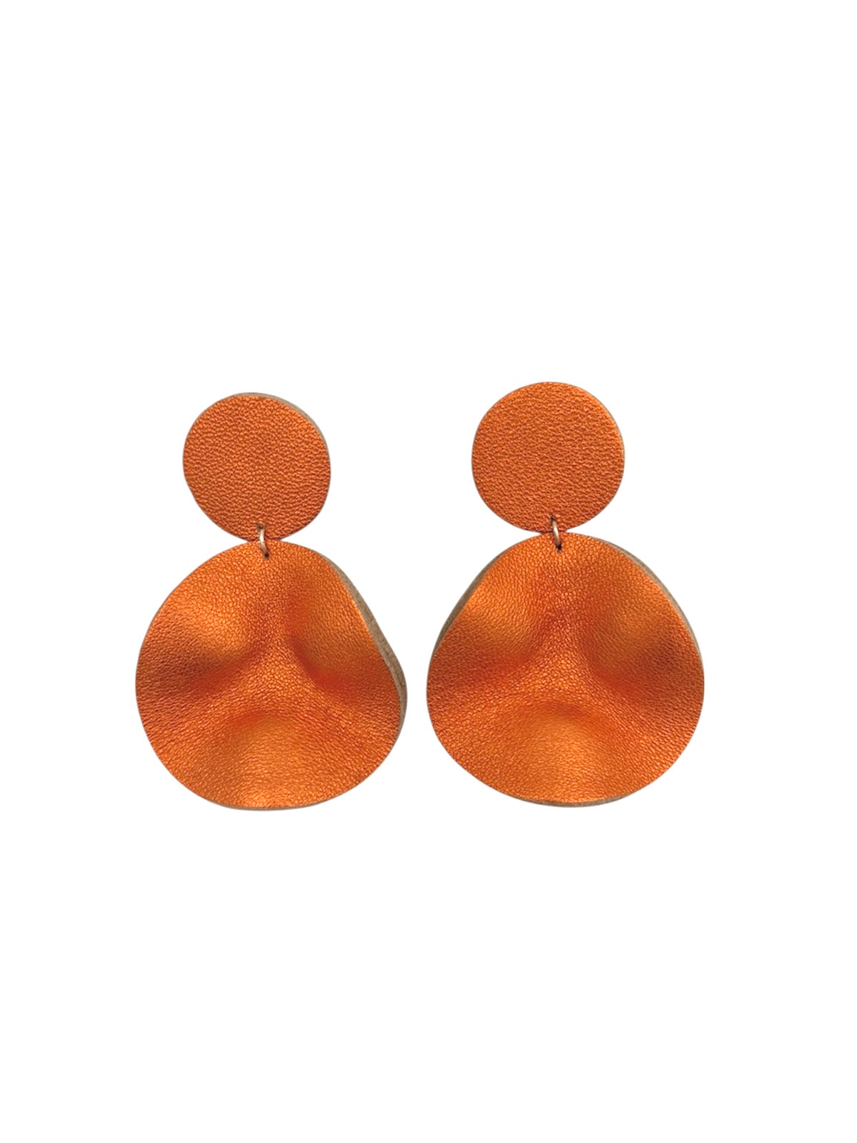 Handmade leather Earrings with silver hooks