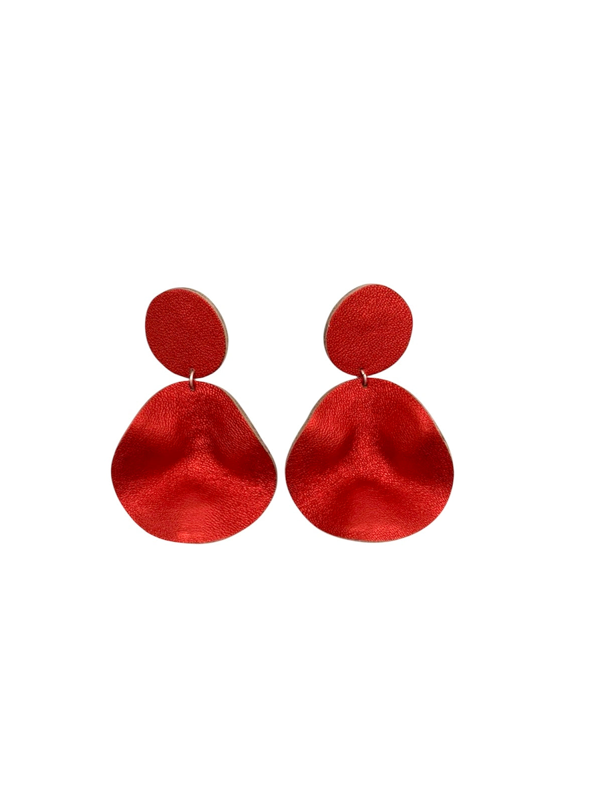 Handmade leather Earrings with silver hooks