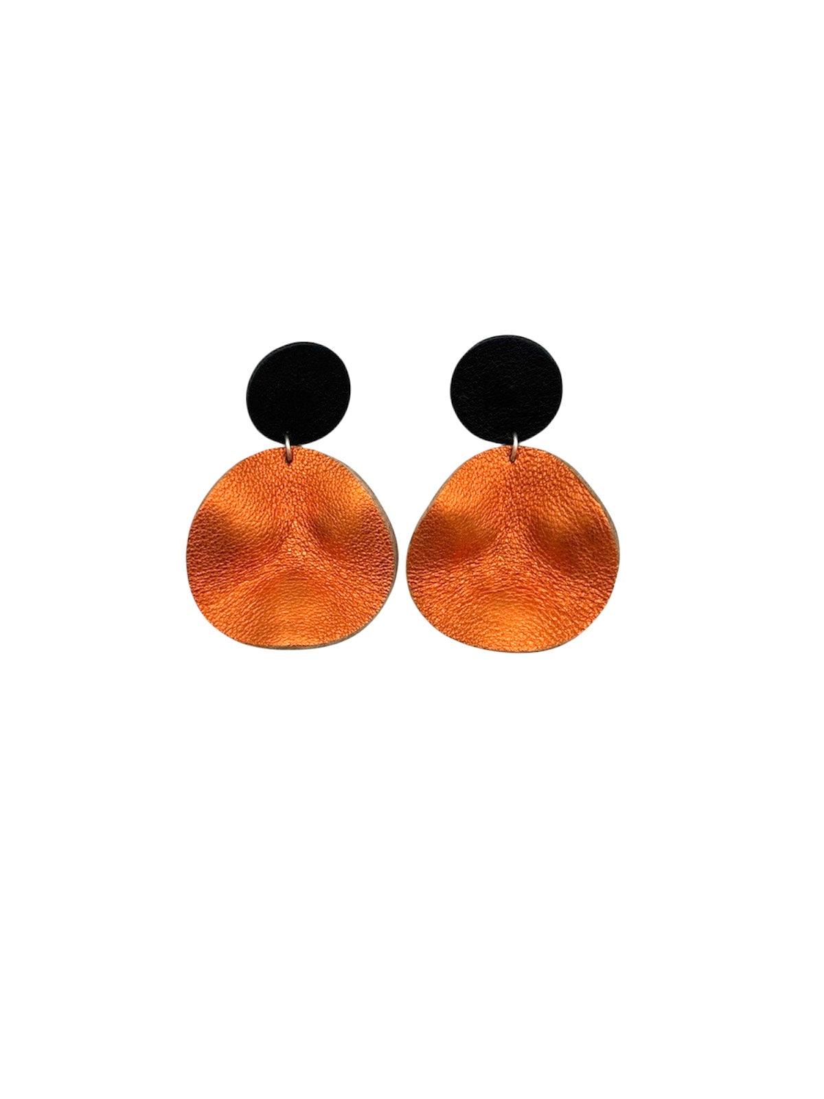 Handmade leather Earrings with silver hooks