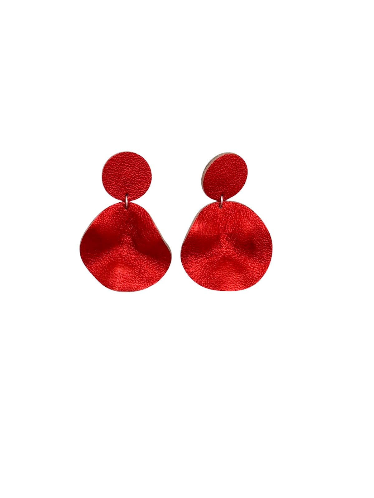 Handmade leather Earrings with silver hooks