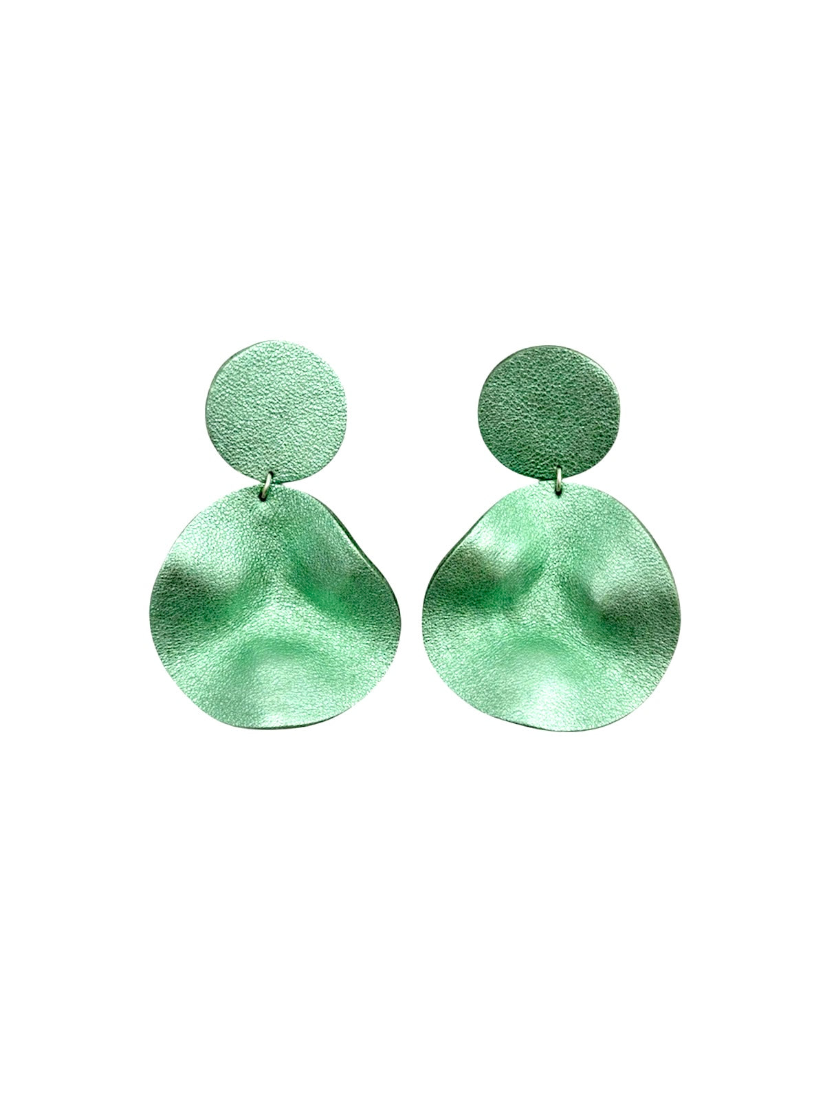 Handmade leather Earrings with silver hooks