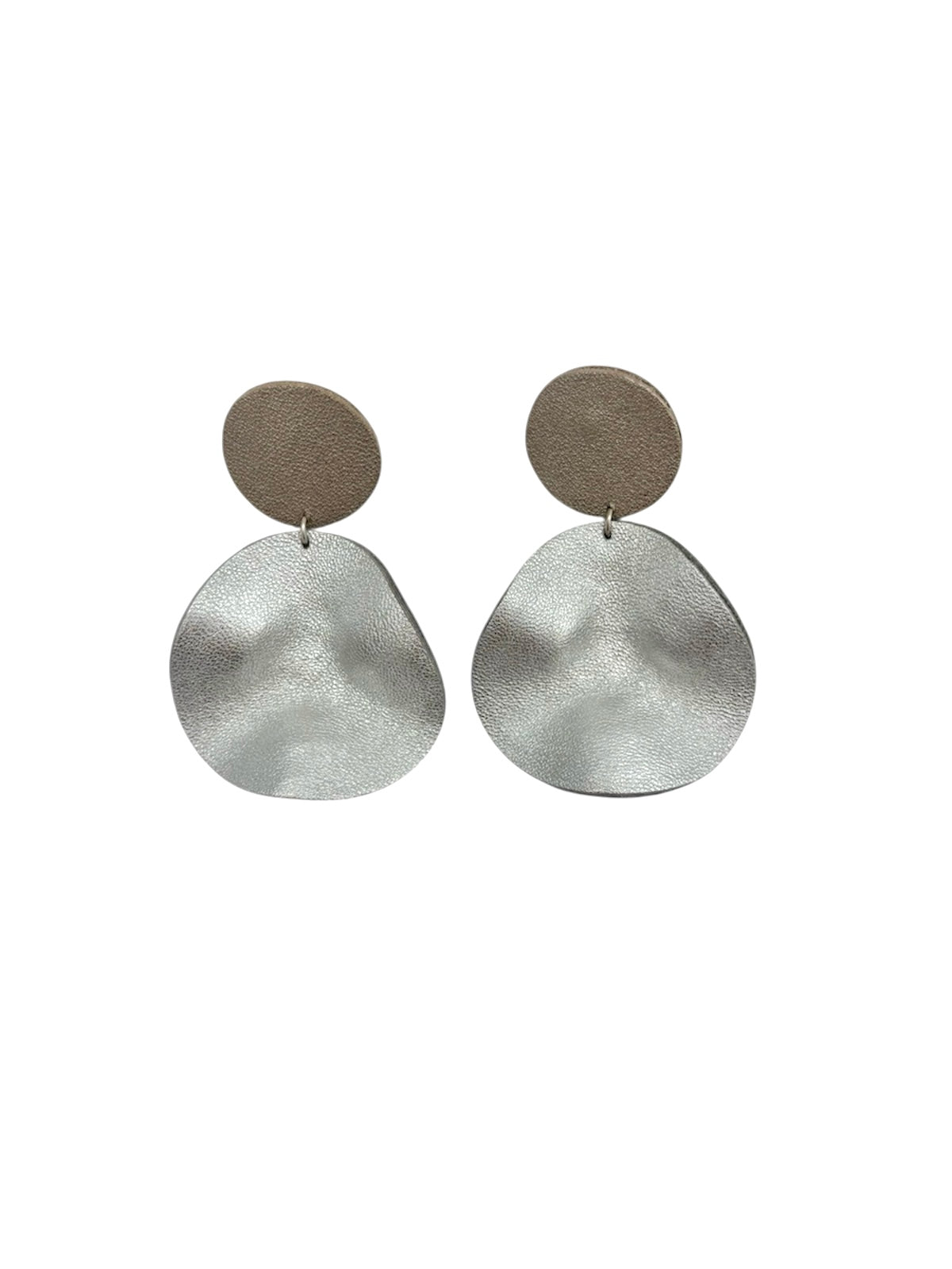 Handmade leather Earrings with silver hooks