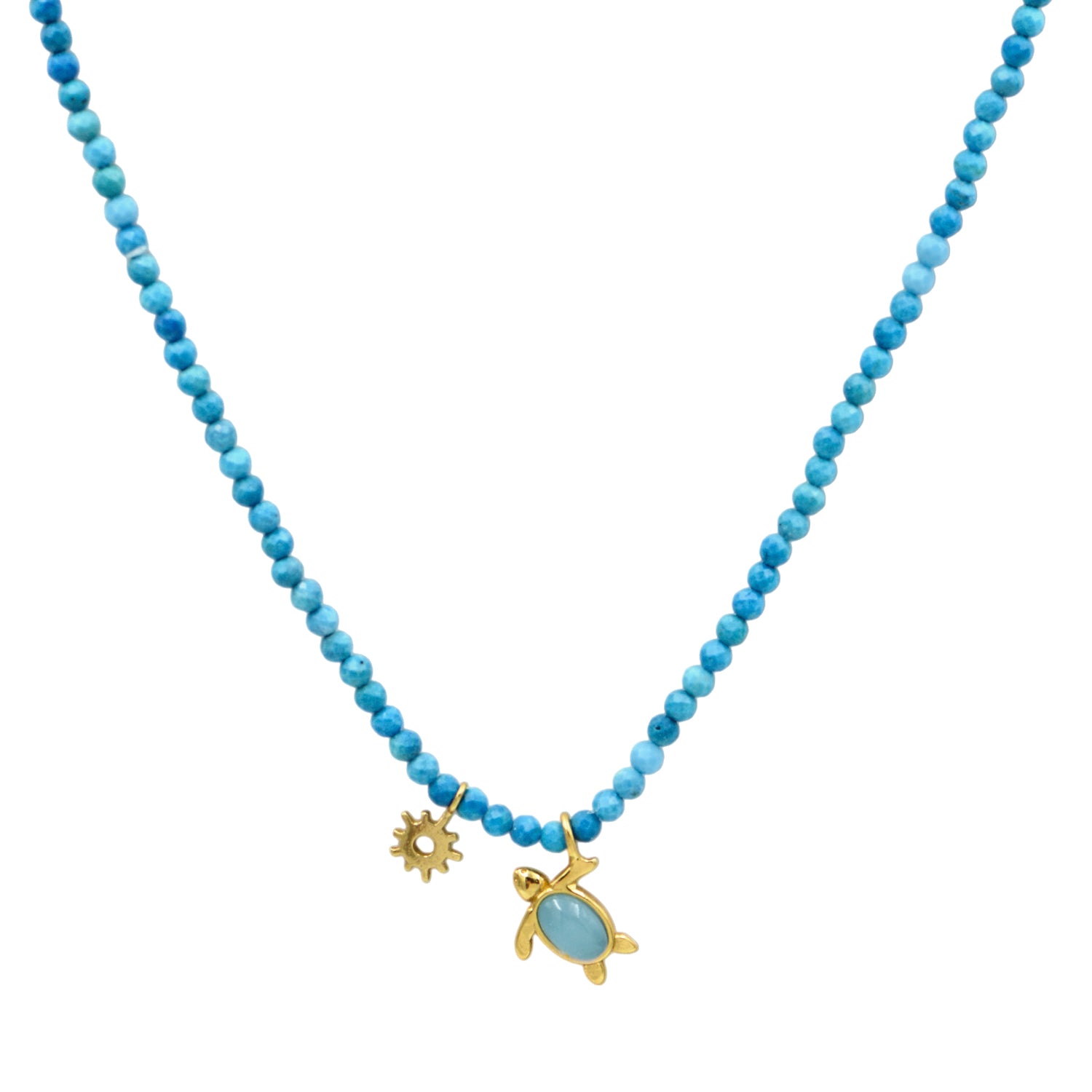 Handmade necklace with semi-precious beads in silver 925