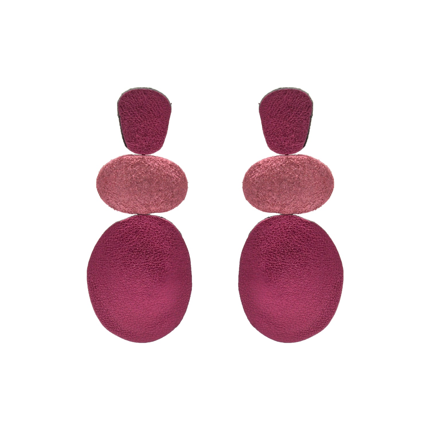 Handmade leather Earrings with silver hooks