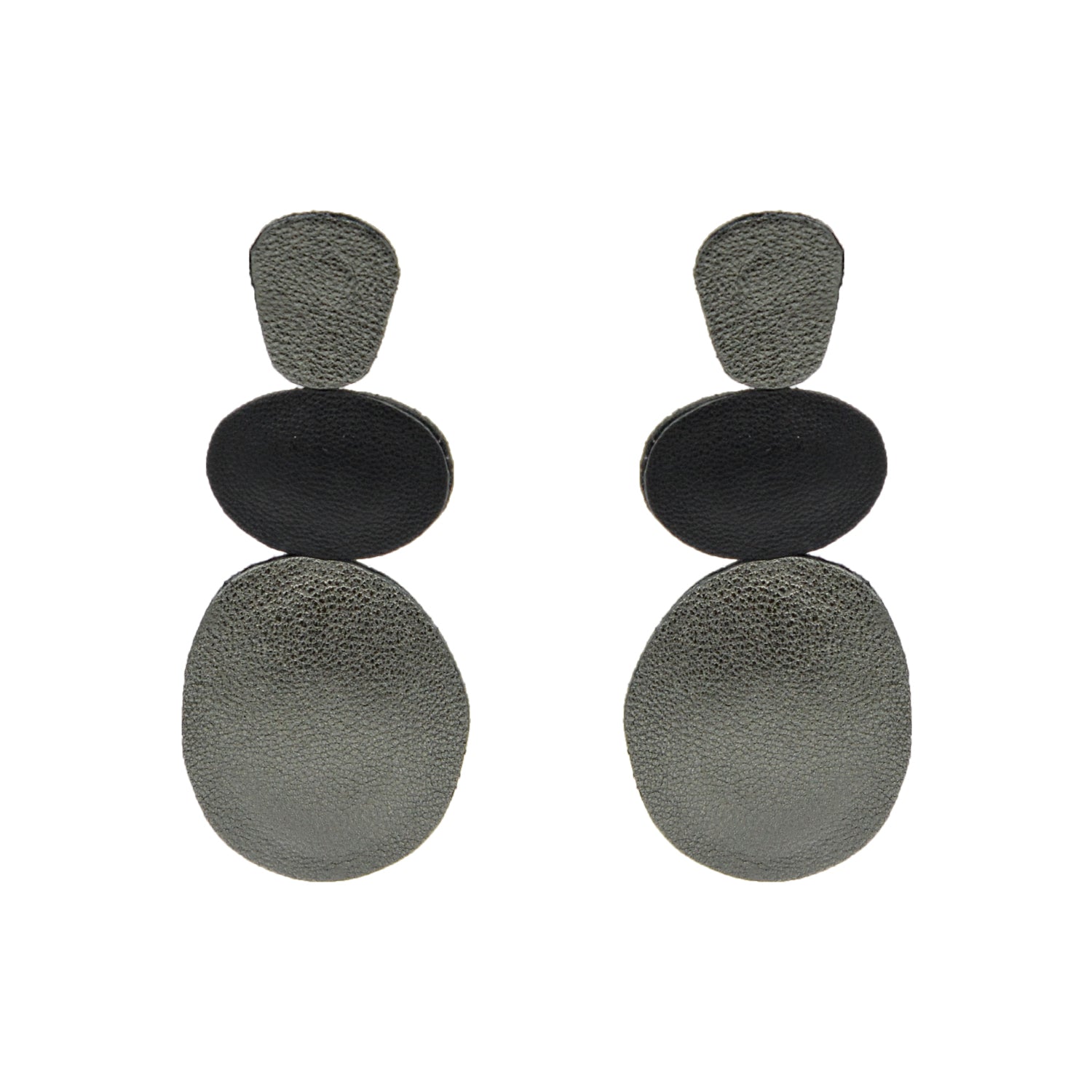 Handmade leather Earrings with silver hooks
