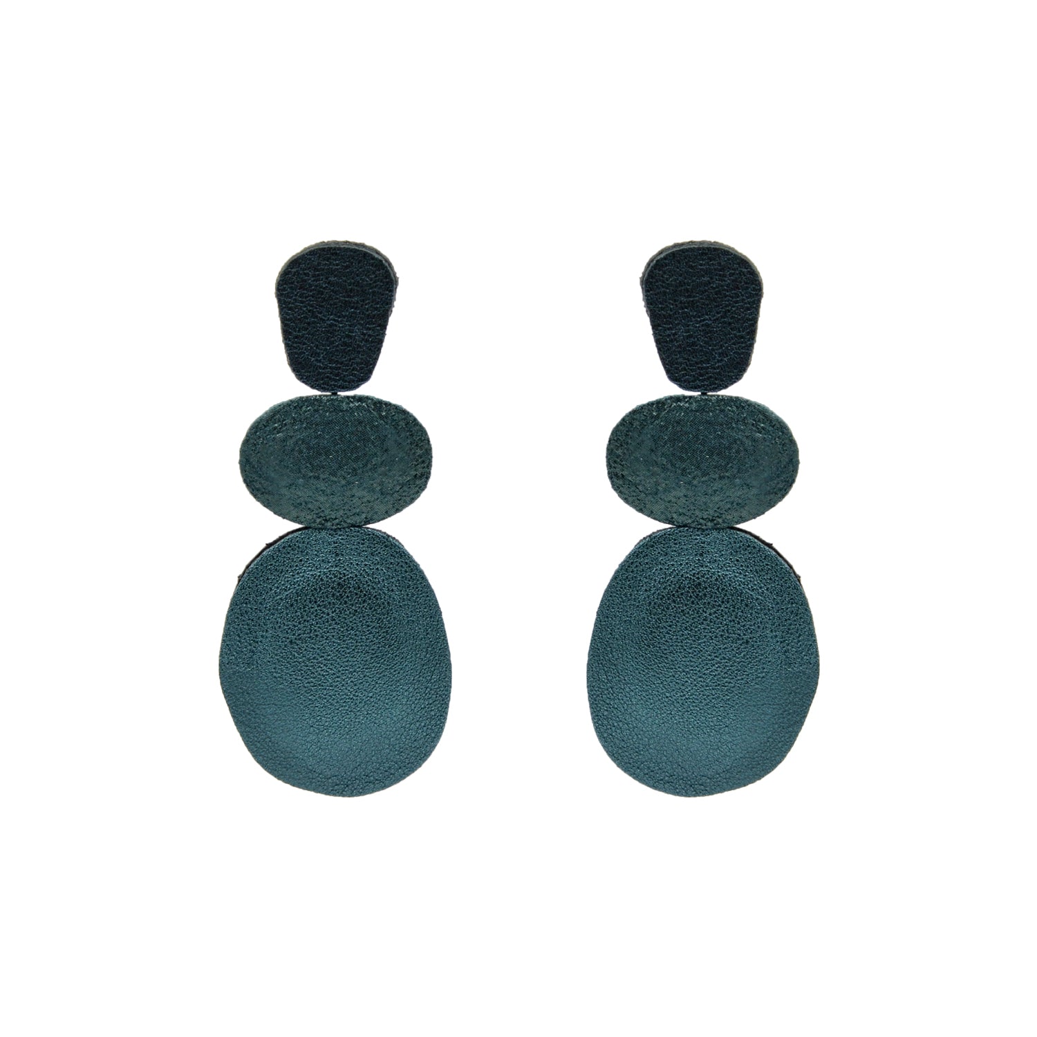 Handmade leather Earrings with silver hooks