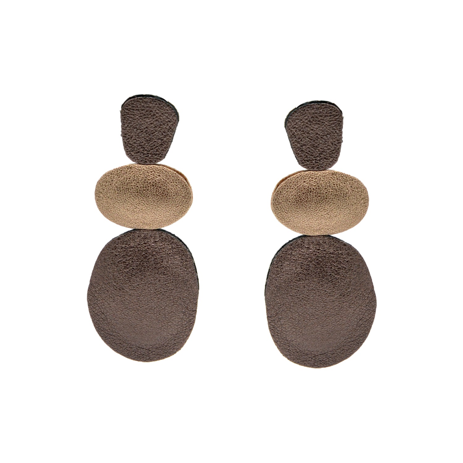 Handmade leather Earrings with silver hooks
