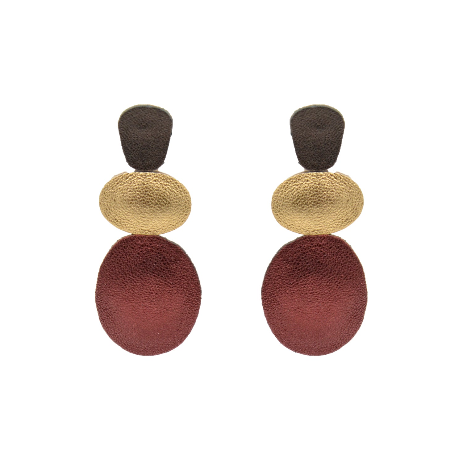 Handmade leather Earrings with silver hooks